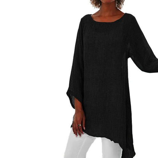 Plus Size Oversized Women Autumn Kaftan O-Neck Long Sleeve Tunic T-Shirt Ladies Loose Baggy Casual Tops Blouse Tee Clothing 2023