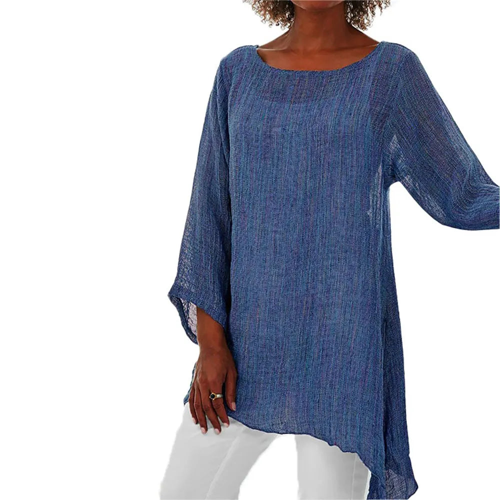 Plus Size Oversized Women Autumn Kaftan O-Neck Long Sleeve Tunic T-Shirt Ladies Loose Baggy Casual Tops Blouse Tee Clothing 2023