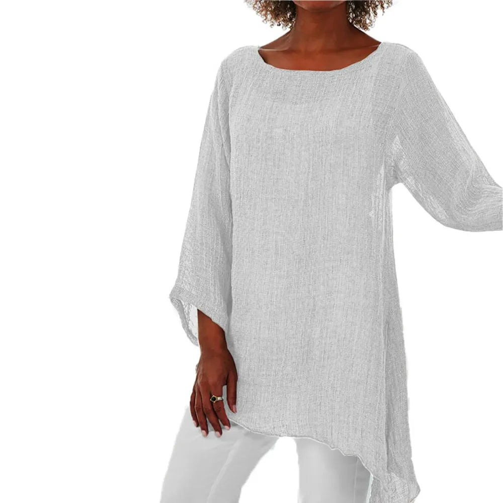 Plus Size Oversized Women Autumn Kaftan O-Neck Long Sleeve Tunic T-Shirt Ladies Loose Baggy Casual Tops Blouse Tee Clothing 2023